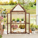Cold Frame Mini Wooden Greenhouse for Vegetable and Flower-Brown by LJGDeals