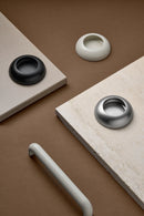 Satin Steel "Vibe" Cup Knob and Drawer Pull