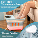 Collapsible Foot Spa Massager Foot Bath Tub with Heat Shower and Timer-Blue by LJGDeals