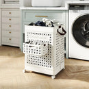 Collapsible Laundry Basket 20 Gallon Plastic Storage Bin-White by LJGDeals