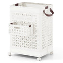 Collapsible Laundry Basket 20 Gallon Plastic Storage Bin-White by LJGDeals