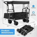 Collapsible Wagon with Removable Canopy and Adjustable Handles by LJGDeals