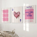 Preppy Pink Girly Poster Set of 3 Wall Art Decor by Wall Art Set