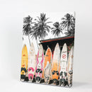 Tropical Beach Life Theme. Orange Surfboards Print by Wall Art Set