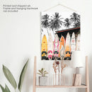 Tropical Beach Life Theme. Orange Surfboards Print by Wall Art Set