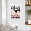 Tropical Beach Life Theme. Orange Surfboards Print by Wall Art Set