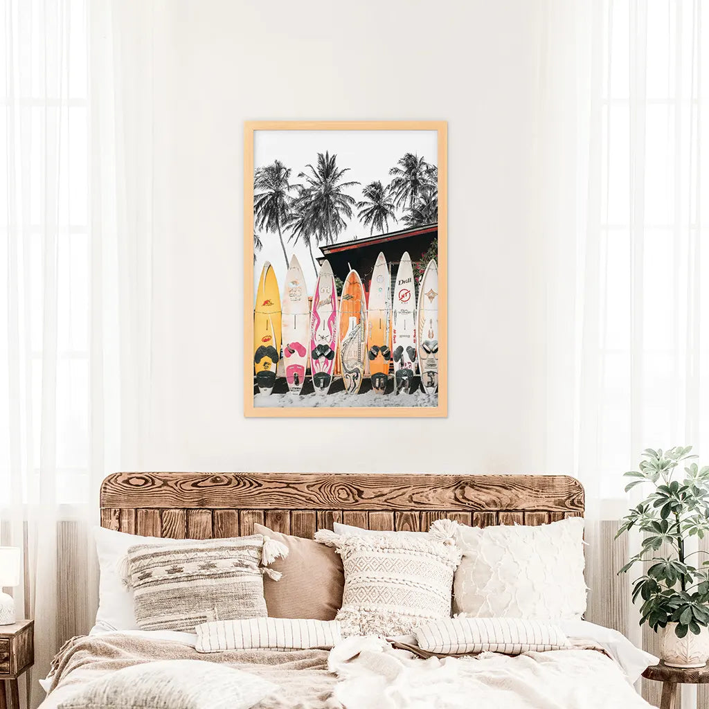 Tropical Beach Life Theme. Orange Surfboards Print, photo 7 of 10