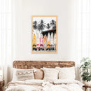 Tropical Beach Life Theme. Orange Surfboards Print by Wall Art Set