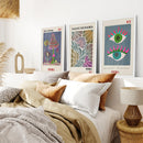 Colorful Yayoi Kusama Poster Set of 3 Museum Art by Wall Art Set