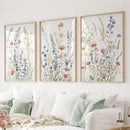 Wildflower Colorful Trendy Wall Art Poster Decor by Wall Art Set