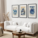 The Great Wave of Kanagawa Japanese Woodblock Art Print by Wall Art Set