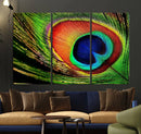 Colorful Peacock Feather Wall Art Print - Vibrant Green, by MyGreatCanvas | Canvas Wall Art Prints | Photo Prints & Wall Decor