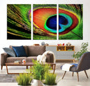Colorful Peacock Feather Wall Art Print - Vibrant Green, by MyGreatCanvas | Canvas Wall Art Prints | Photo Prints & Wall Decor