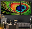 Colorful Peacock Feather Wall Art Print - Vibrant Green, by MyGreatCanvas | Canvas Wall Art Prints | Photo Prints & Wall Decor
