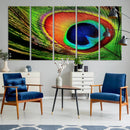 Colorful Peacock Feather Wall Art Print - Vibrant Green, by MyGreatCanvas | Canvas Wall Art Prints | Photo Prints & Wall Decor
