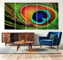 Colorful Peacock Feather Wall Art Print - Vibrant Green, by MyGreatCanvas | Canvas Wall Art Prints | Photo Prints & Wall Decor
