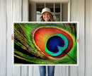 Colorful Peacock Feather Wall Art Print - Vibrant Green, by MyGreatCanvas | Canvas Wall Art Prints | Photo Prints & Wall Decor