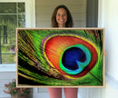 Colorful Peacock Feather Wall Art Print - Vibrant Green, by MyGreatCanvas | Canvas Wall Art Prints | Photo Prints & Wall Decor