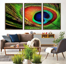 Colorful Peacock Feather Wall Art Print - Vibrant Green, by MyGreatCanvas | Canvas Wall Art Prints | Photo Prints & Wall Decor