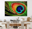 Colorful Peacock Feather Wall Art Print - Vibrant Green, by MyGreatCanvas | Canvas Wall Art Prints | Photo Prints & Wall Decor