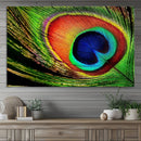 Colorful Peacock Feather Wall Art Print - Vibrant Green, by MyGreatCanvas | Canvas Wall Art Prints | Photo Prints & Wall Decor