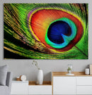 Colorful Peacock Feather Wall Art Print - Vibrant Green, by MyGreatCanvas | Canvas Wall Art Prints | Photo Prints & Wall Decor