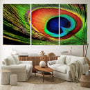 Colorful Peacock Feather Wall Art Print - Vibrant Green, by MyGreatCanvas | Canvas Wall Art Prints | Photo Prints & Wall Decor
