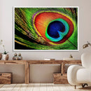 Colorful Peacock Feather Wall Art Print - Vibrant Green, by MyGreatCanvas | Canvas Wall Art Prints | Photo Prints & Wall Decor