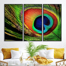 Colorful Peacock Feather Wall Art Print - Vibrant Green, by MyGreatCanvas | Canvas Wall Art Prints | Photo Prints & Wall Decor