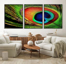 Colorful Peacock Feather Wall Art Print - Vibrant Green, by MyGreatCanvas | Canvas Wall Art Prints | Photo Prints & Wall Decor