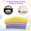 Colorful Kids Wavy Balance Beam with Textured Surface and Non-slip Foot Pads