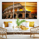 Colosseum with Yellow Sunset Behind Canvas Wall Art, Italy by MyGreatCanvas | Canvas Wall Art Prints | Photo Prints & Wall Decor