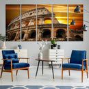 Colosseum with Yellow Sunset Behind Canvas Wall Art, Italy by MyGreatCanvas | Canvas Wall Art Prints | Photo Prints & Wall Decor