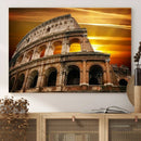 Colosseum with Yellow Sunset Behind Canvas Wall Art, Italy by MyGreatCanvas | Canvas Wall Art Prints | Photo Prints & Wall Decor