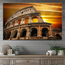 Colosseum with Yellow Sunset Behind Canvas Wall Art, Italy by MyGreatCanvas | Canvas Wall Art Prints | Photo Prints & Wall Decor