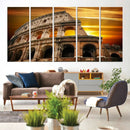 Colosseum with Yellow Sunset Behind Canvas Wall Art, Italy by MyGreatCanvas | Canvas Wall Art Prints | Photo Prints & Wall Decor