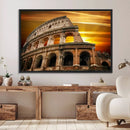 Colosseum with Yellow Sunset Behind Canvas Wall Art, Italy by MyGreatCanvas | Canvas Wall Art Prints | Photo Prints & Wall Decor