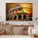 Colosseum with Yellow Sunset Behind Canvas Wall Art, Italy by MyGreatCanvas | Canvas Wall Art Prints | Photo Prints & Wall Decor