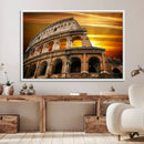 Colosseum with Yellow Sunset Behind Canvas Wall Art, Italy by MyGreatCanvas | Canvas Wall Art Prints | Photo Prints & Wall Decor