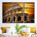 Colosseum with Yellow Sunset Behind Canvas Wall Art, Italy by MyGreatCanvas | Canvas Wall Art Prints | Photo Prints & Wall Decor