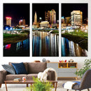Columbus City Lights Night Skyline Cityscape View Wall Art,