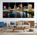 Columbus City Lights Night Skyline Cityscape View Wall Art,
