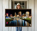 Columbus City Lights Night Skyline Cityscape View Wall Art,
