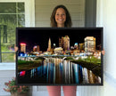 Columbus City Lights Night Skyline Cityscape View Wall Art,