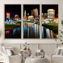 Columbus City Lights Night Skyline Cityscape View Wall Art,