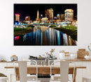 Columbus City Lights Night Skyline Cityscape View Wall Art,