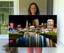 Columbus City Lights Night Skyline Cityscape View Wall Art,