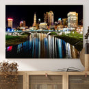 Columbus City Lights Night Skyline Cityscape View Wall Art,