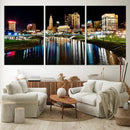 Columbus City Lights Night Skyline Cityscape View Wall Art,