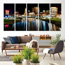 Columbus City Lights Night Skyline Cityscape View Wall Art,